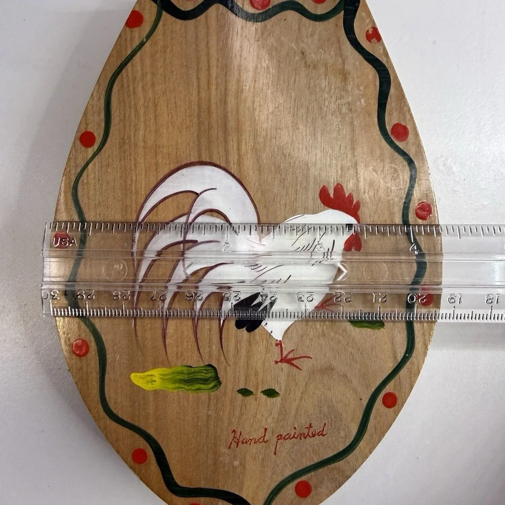 Vintage 1950s Woodpecker Wood Ware Wooden Hamburger Patty Press Rooster Japan